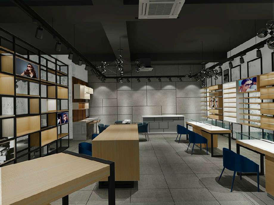 工業(yè)風眼鏡店裝修設(shè)計效果圖