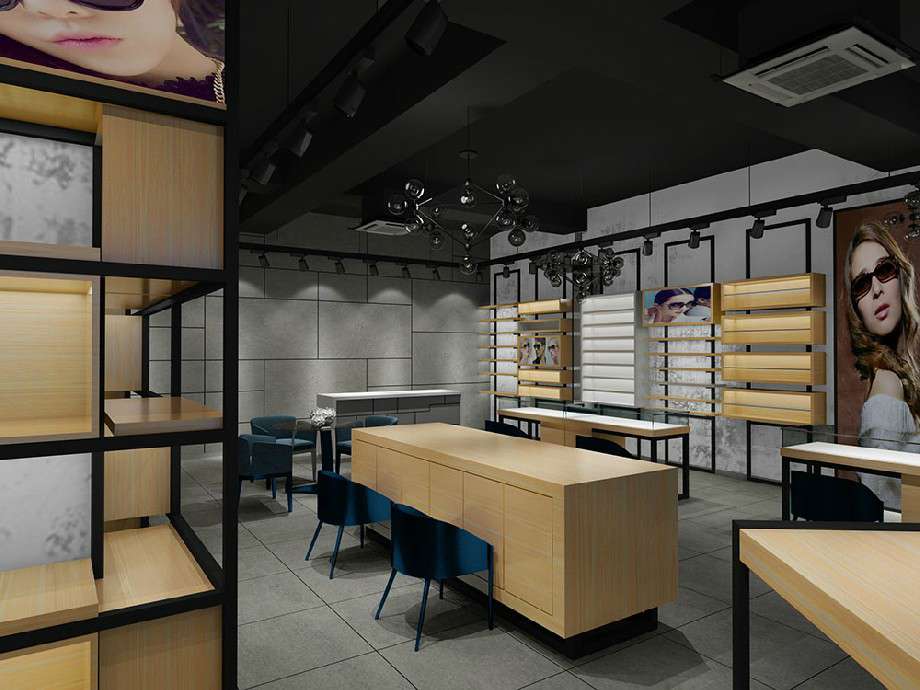 工業(yè)風眼鏡店裝修設(shè)計效果圖