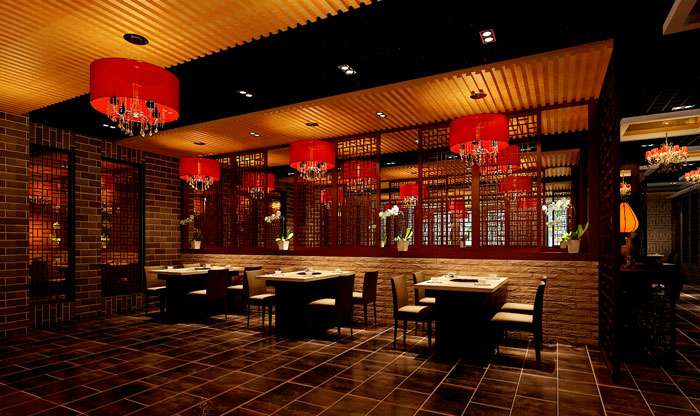 中式火鍋店裝修設(shè)計效果圖