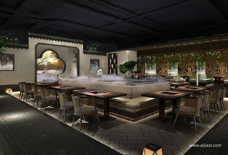 鄭州火鍋店裝修報價預(yù)算表,復(fù)古中式火鍋店裝修價格 