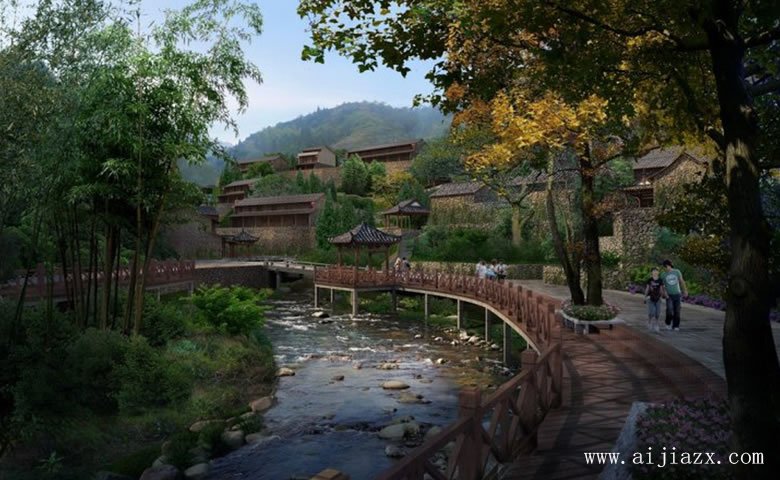 古色古韻的中式園林景觀(guān)裝修效果圖