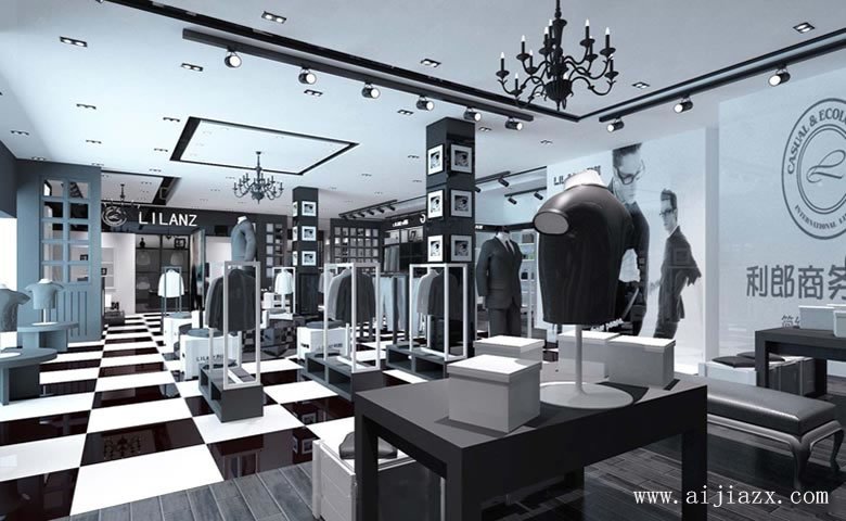 現(xiàn)代潮流的男裝專賣(mài)店鋪展示區(qū)裝修效果圖
