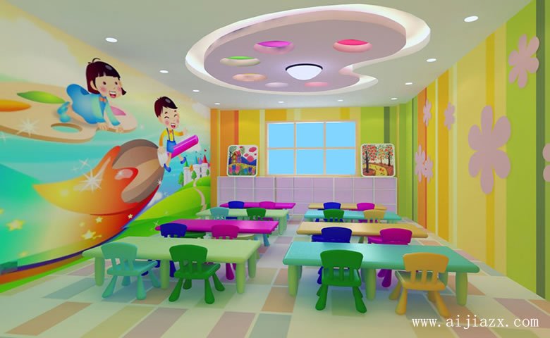五彩繽紛的幼兒園繪畫(huà)室裝修效果圖